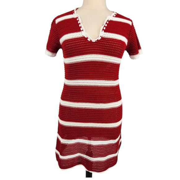 Boston Proper Sheer Crochet Beach Cover Dress - Picture 1 of 7